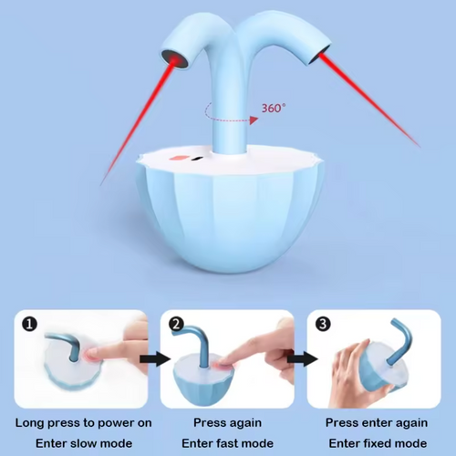 360° Self-Play Laser Toy — Touch Activated & Tip-Proof