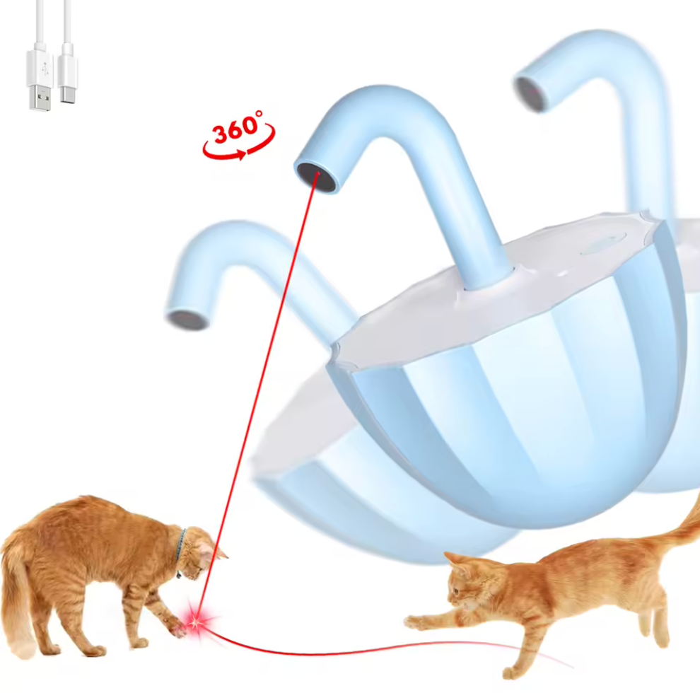 360° Self-Play Laser Toy — Touch Activated & Tip-Proof