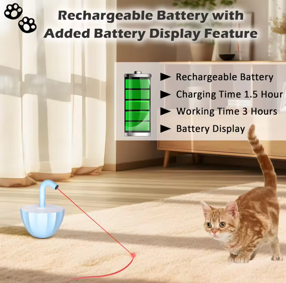 360° Self-Play Laser Toy — Touch Activated & Tip-Proof