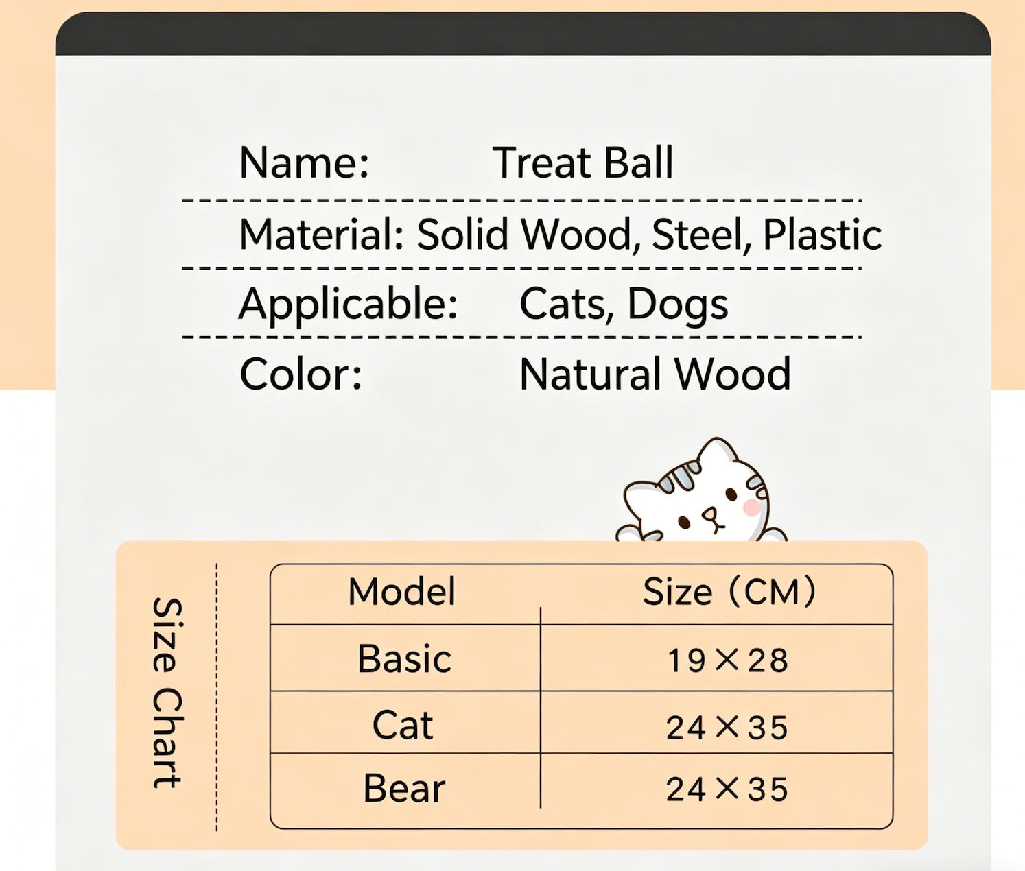 Eco-Friendly Wooden Cat Treat Dispenser Toy with Interactive Balls