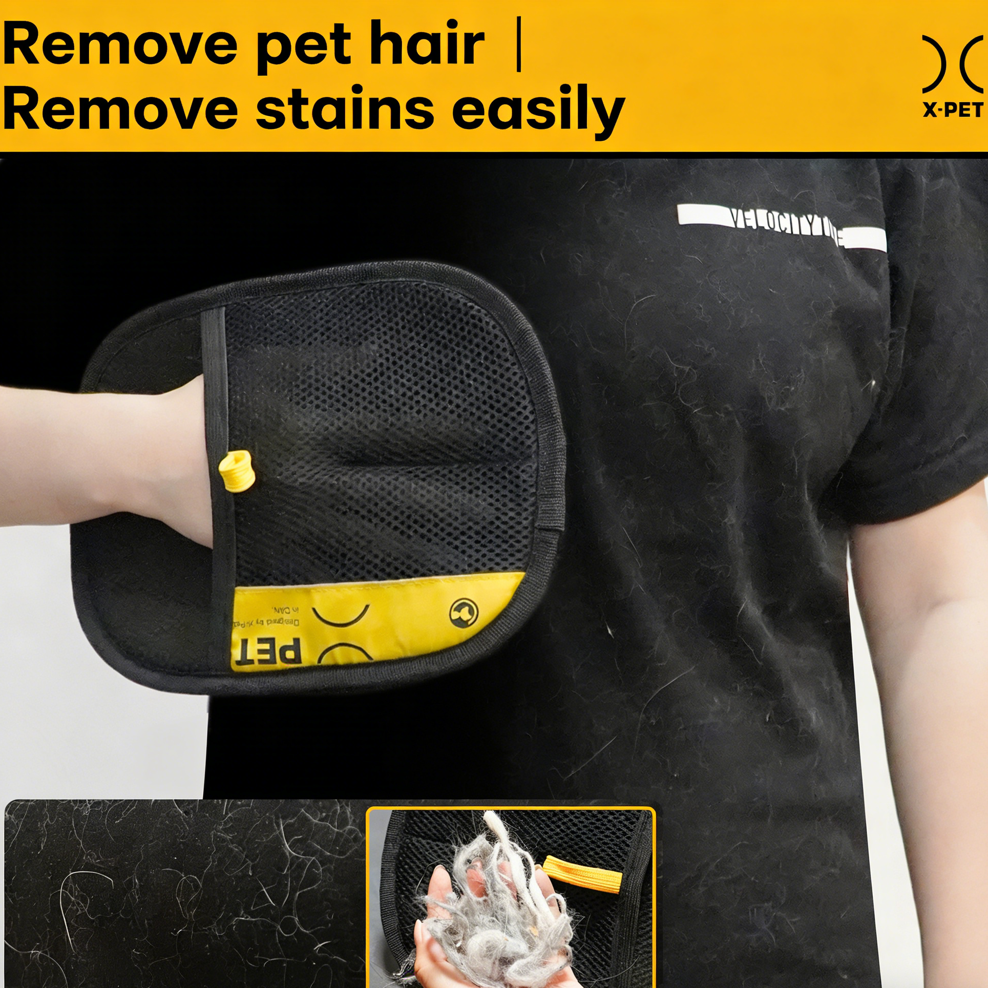 Reusable Pet Hair Remover Mitt: Multi-Fabric Fur Cleaner for Clothes & Home